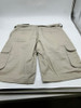 BLU ROCK MEN'S SLIM FIT STRETCH BELTED CARGO SHORTS - SIZE: MEN 32 - STONE New