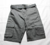 RUGGED TRAIL MEN CARGO 4-WAY STRETCH BELTED SHORTS - SIZE: MEN 42 - GRAY New