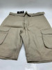 BLU ROCK MEN'S SLIM FIT STRETCH BELTED CARGO SHORTS - SIZE: MEN 36 - STONE New