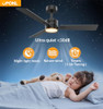 OPONL 42" CEILING FAN WITH LIGHT REMOTE CONTROL DOWNROD MOUNT - BLACK