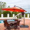 SUNNYDAZE 10FT OFFSET CANTILEVER SOLAR PATIO UMBRELLA BURNT ORANGE