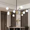 BESLOWE 10-LIGHT MODERN SPUTNIK CHANDELIER, JP2034.10BKGD - BLACK & GOLD