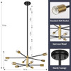 BESLOWE 10-LIGHT MODERN SPUTNIK CHANDELIER, JP2034.10BKGD - BLACK & GOLD