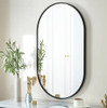 XRAMFY 17IN. W X 30IN. H OVAL CLASSIC ALUMINUM ALLOY FRAMED WALL MIRROR - BLACK