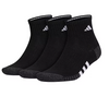 ADIDAS CUSHIONED 3 PAIR QUARTER ANKLE SOCKS MENS SHOE SIZE: 6-12 - BLACK New