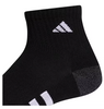 ADIDAS CUSHIONED 3 PAIR QUARTER ANKLE SOCKS MENS SHOE SIZE: 6-12 - BLACK New