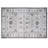 BIBB HOME 4FTX6FT WASHABLE FLANNEL PRINTED AREA RUG LATEX BACK - IVORY GRACE New