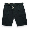 BLU ROCK NEW YORK MENS FLEX STRETCH BELTED CARGO SHORTS - SIZE: MEN 32 - BLACK New