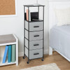 HONEY-CAN-DO ROLLING CART WITH 4 DRAWERS CRT-10001 - BLACK AND GRAY