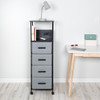 HONEY-CAN-DO ROLLING CART WITH 4 DRAWERS CRT-10001 - BLACK AND GRAY