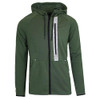 GALAXY BY HARVIC FULL ZIP TECH FLEECE HOODIE, JOGGER SET - SIZE: MEN 4XL - OLIVE New