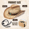 COWBOYSTRAWHAT SIMPLICITY NEW WESTERN STYLE CLASSIC COWBOY STRAW HAT BEIGE