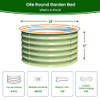 OLLE TWIN ROUND METAL GARDEN BEDS VEGETABLES 17" TALL 24" X 17" -SAGE GREEN New