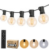 HANDWELL 100FT OUTDOOR G40 LED GLOBE STRING LIGHTS, BW PARTY, HW-CMPC-O50XA-BLK