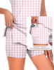 FKEEP Women's Tennis Golf Dress Outfits Athletic Workout Dress 2XL Pink Plaid New