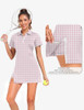 FKEEP Women's Tennis Golf Dress Outfits Athletic Workout Dress 2XL Pink Plaid New