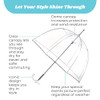 TOTES ADULT CLEAR BUBBLE UMBRELLA WITH DOME CANOPY AND LIGHTWEIGHT WIND RAIN
