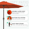 JEAREY 9FT OUTDOOR PATIO UMBRELLA - ORANGE RED