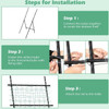 COSTWAY 75 IN. METAL GARDEN CUCUMBER TRELLIS FOR PLANT CLIMBING - BLACK/GREEN