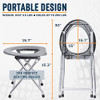 ALPCOUR PORTABLE TOILET SEAT COMMODE W/BUILT-IN BAG RACK ALPCOUR PTSMGY - GRAY