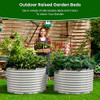 OLLE 32" TALL RAISED GARDENING GALVANIZED RAISED GARDEN BEDS - IVORY