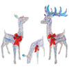 TOP TREASURES 3-PIECE IRIDESCENT REINDEER FAMILY - LIGHTED DEER SET