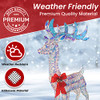 TOP TREASURES 3-PIECE IRIDESCENT REINDEER FAMILY - LIGHTED DEER SET