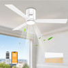 OPONL 52" Ceiling Fan w/ Light Remote Control - White