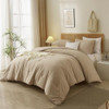 AMWAN COMFORTER SET FULL SIZE 3 PIECE FARMHOUSE KHAKI AMV002KF - KHAKI New
