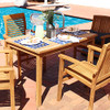 Sunnydaze Rectangular Solid Teak Outdoor Dining Table - Light Wood Stain