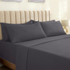 LuxClub 7 PC Sheet Set Bed Sheets Deep Pockets 18" Eco Friendly Silky Grey New