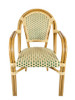 French Bistro Patio/Indoor Dining Chair 2 Pack, Beig/Green, CHIVARI - 2 CHAIRS