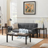 DKLGG FAUX MARBLE COFFEE TABLE SET OF 3 PIECE LIVING ROOM TABLE - BROWN