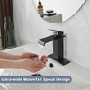 BWE BLACK BATHROOM FAUCET MODERN WATERFALL MATTE BLACK BWE-6004 - BLACK