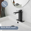 BWE BLACK BATHROOM FAUCET MODERN WATERFALL MATTE BLACK BWE-6004 - BLACK