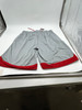 JUMP START MEN'S LIGHTWEIGHT MOISTURE WICKING MESH SHORTS - SIZE: L - SLIVER/RED New