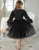 ARSHINER TODDLER TUTU FALL WINTER PUFF LONG SLEEVE TULLE DRESSES 2T - BLACK
