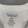 BLUE ICE PLAIN SHORT SLEEVES T-SHIRT - SIZE: MEN 2XL - WHITE New