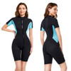 LEMORECN ADULT'S 3MM WETSUITS MEN WOMEN FRONT ZIP BLACK/AQUA BLUE SIZE S New