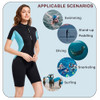 LEMORECN ADULT'S 3MM WETSUITS MEN WOMEN FRONT ZIP BLACK/AQUA BLUE SIZE S New