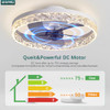 AHAWILL CRYSTAL CEILING FANS WITH LIGHTS, 19.7" FLUSH MOUNT CEILING FAN - WHITE