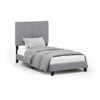 FURINNO LAVAL BUTTON TUFTED UPHOLSTERED PLATFORM BED FRAME TWIN GLACIER GRAY