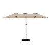 Sunjoy Triple Canopy Umbrella with Base, 178.74in L x 104.72in W x 96.46in H