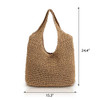 QTKJ HAND-WOVEN SOFT STRAW BAG RETRO SUMMER BEACH - STRAW TOTE, BEIGE/ KHACKI