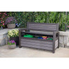 KETER HUDSON 60 GALLON CAPACITY OUTDOOR PATIO STORAGE BENCH - GRAY