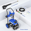 GREENER ELECTRIC PRESSURE WASHER, 3800 PSI 2.4 GPM, 5 NOZZLE SET - BLUE