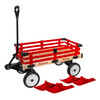 MILLSIDE CONVERTIBLE WOOD WAGON CART 16" X 34" - WOOD/RED