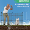 RICHMEN 10 PANELS GARDEN FENCE DOG, 32IN H X 23.6FT L FENCING - BLACK