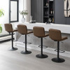 FIRAVOE SWIVEL BAR STOOLS SET OF 4, DOUBLE-LAYER UPHOLSTERED COUNTER - TAN