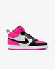 NIKE COURT BOROUGH MID - SIZE: YOUTH 7Y - WHITE/FIERCE PINK/BLACK NIKE COURT BOROUGH MID - SIZE: YOUTH 7Y - WHITE/FIERCE PINK/BLACK